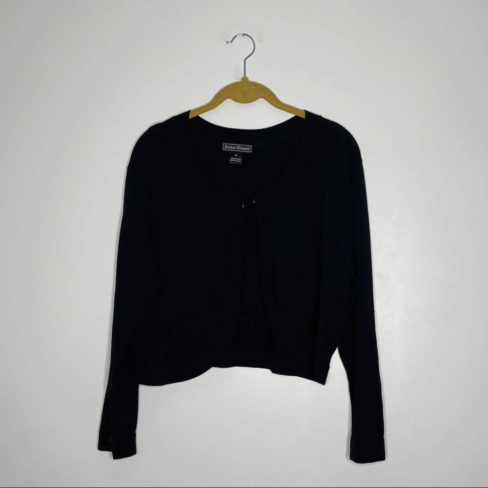 JESSICA HOWARD Black Button Top Cardigan Sz XL